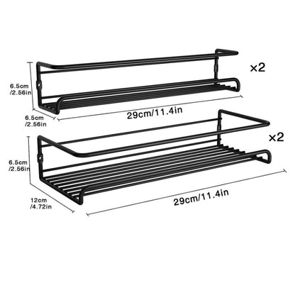 STORFEX 4 Pack Spice Rack Organizer for Cabinet or Wall Mount