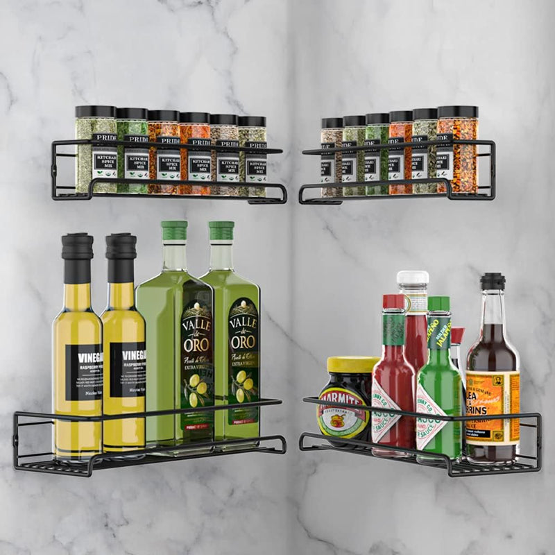 STORFEX 4 Pack Spice Rack Organizer for Cabinet or Wall Mount