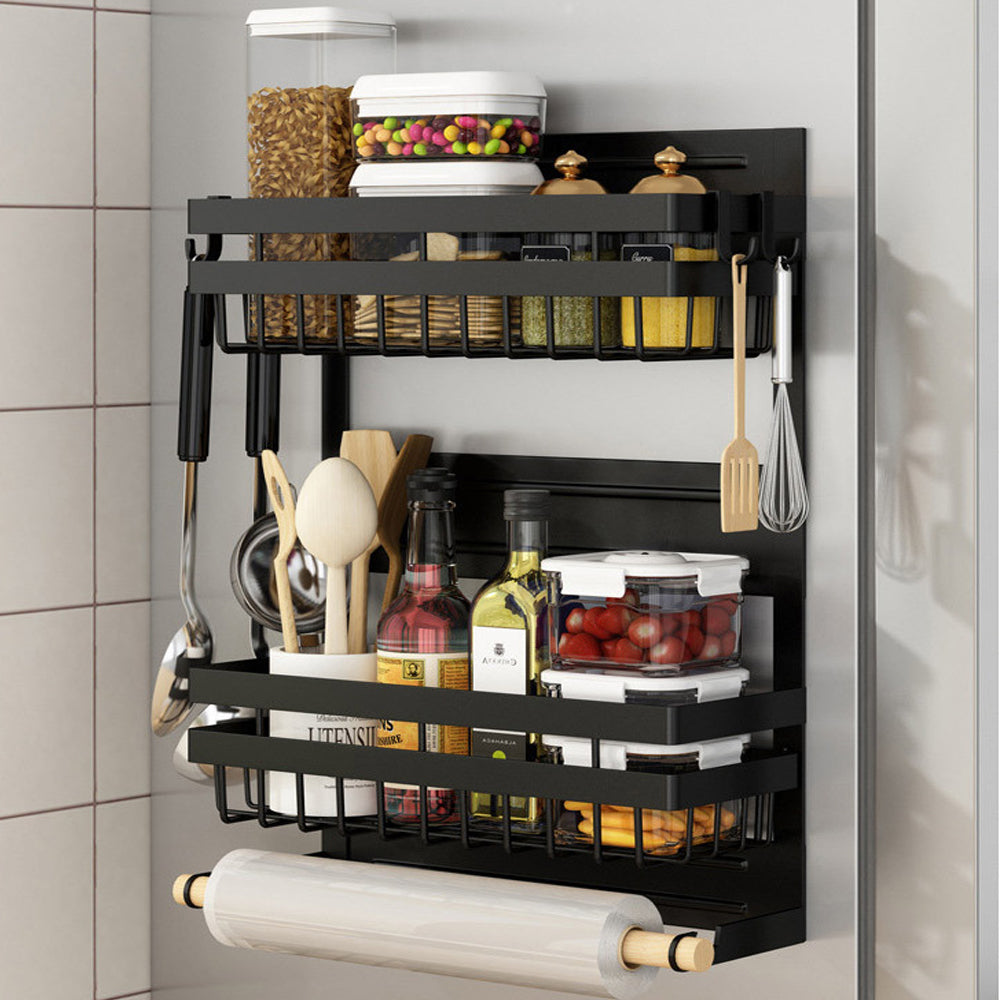 STORFEX 2 Layer Magnetic Spice Rack Refrigerator Shelf