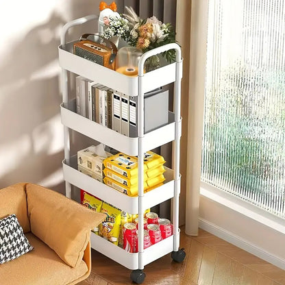 Versatile Rolling Storage Cart with Multiple Shelves and Wheels