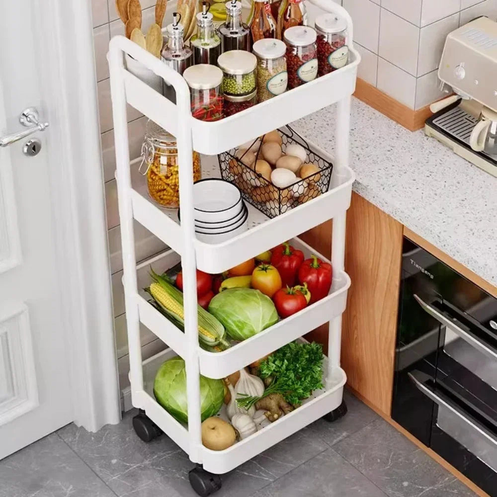 Versatile Rolling Storage Cart with Multiple Shelves and Wheels