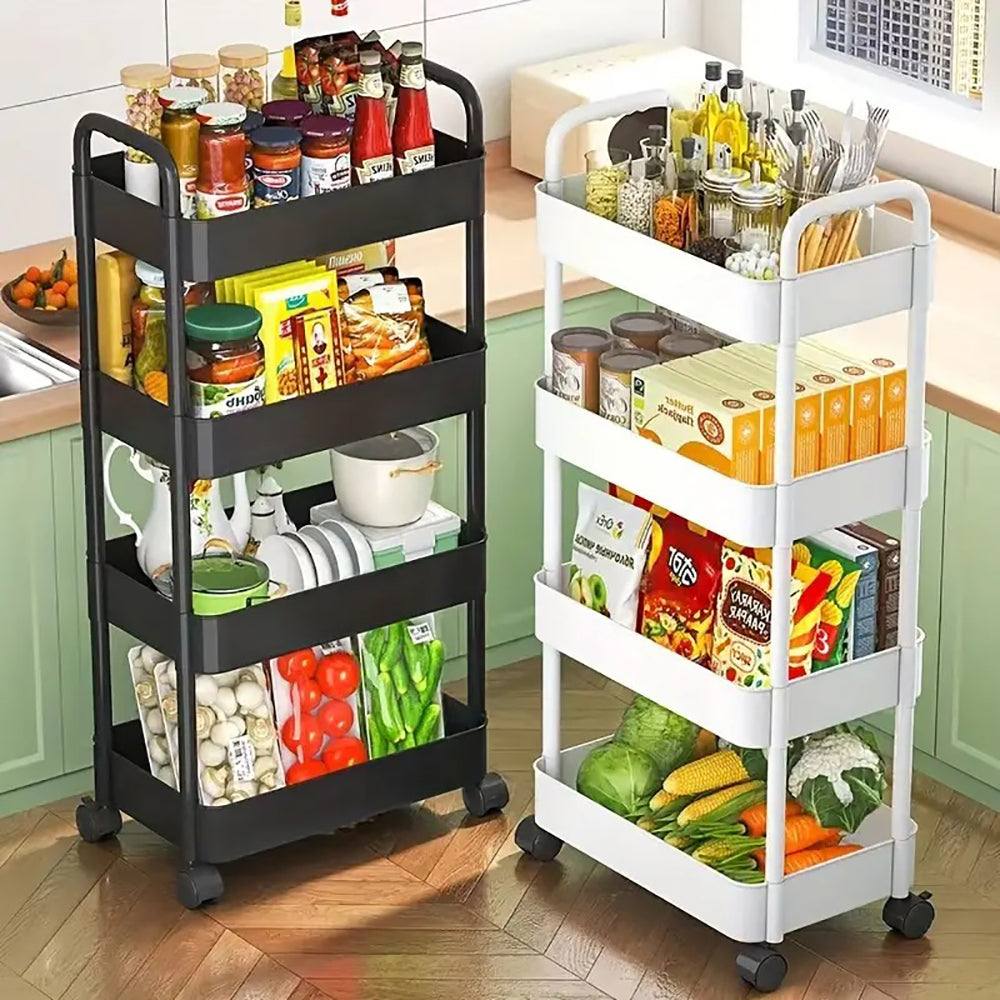 Versatile Rolling Storage Cart with Multiple Shelves and Wheels