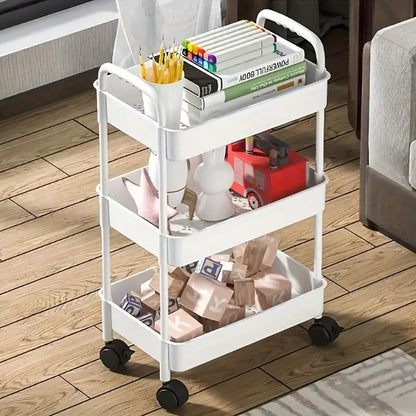 Versatile Rolling Storage Cart with Multiple Shelves and Wheels