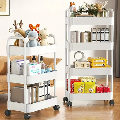 Versatile Rolling Storage Cart with Multiple Shelves and Wheels