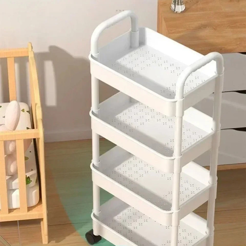 Versatile Rolling Storage Cart with Multiple Shelves and Wheels