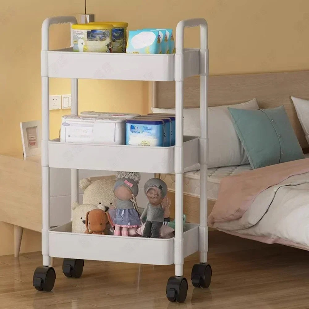 Versatile Rolling Storage Cart with Multiple Shelves and Wheels