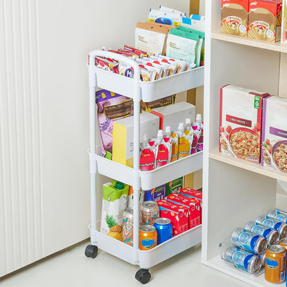 Versatile Rolling Storage Cart with Multiple Shelves and Wheels