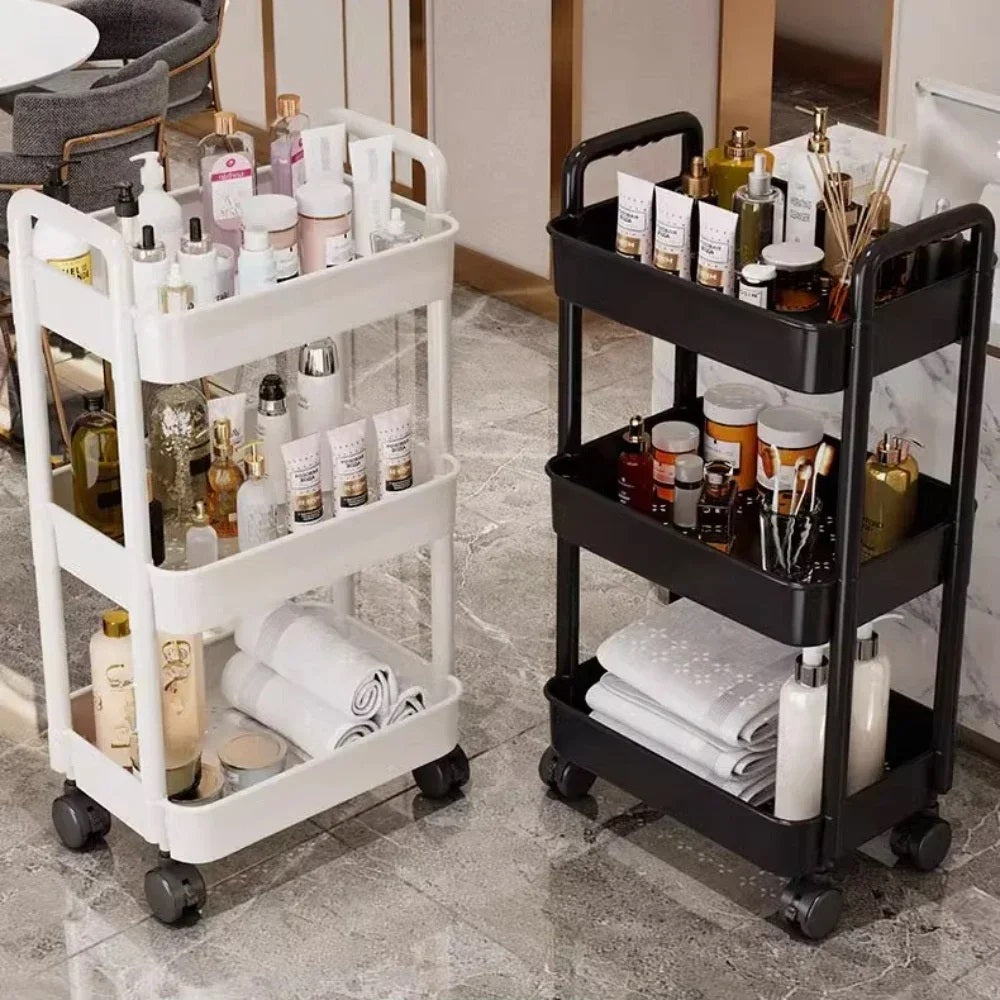 Versatile Rolling Storage Cart with Multiple Shelves and Wheels