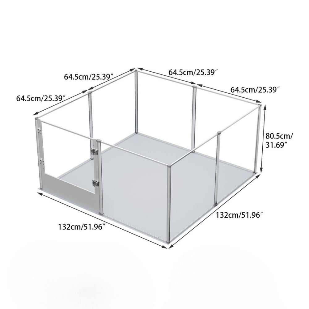 Premium Clear Acrylic Pet Whelping Pen with Waterproof Floor Pad