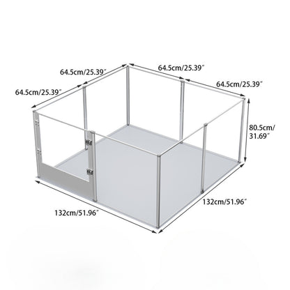 Premium Clear Acrylic Pet Whelping Pen with Waterproof Floor Pad