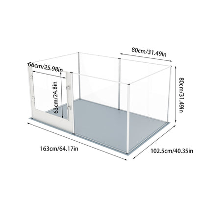 Premium Clear Acrylic Pet Whelping Pen with Waterproof Floor Pad