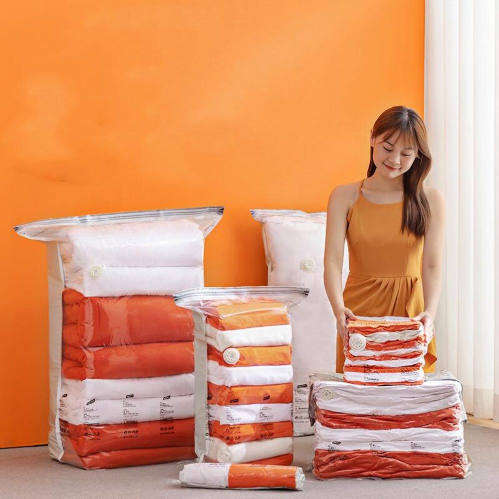 Space-Saving Solution Large Patented Vacuum Bags for Clothes and Blankets