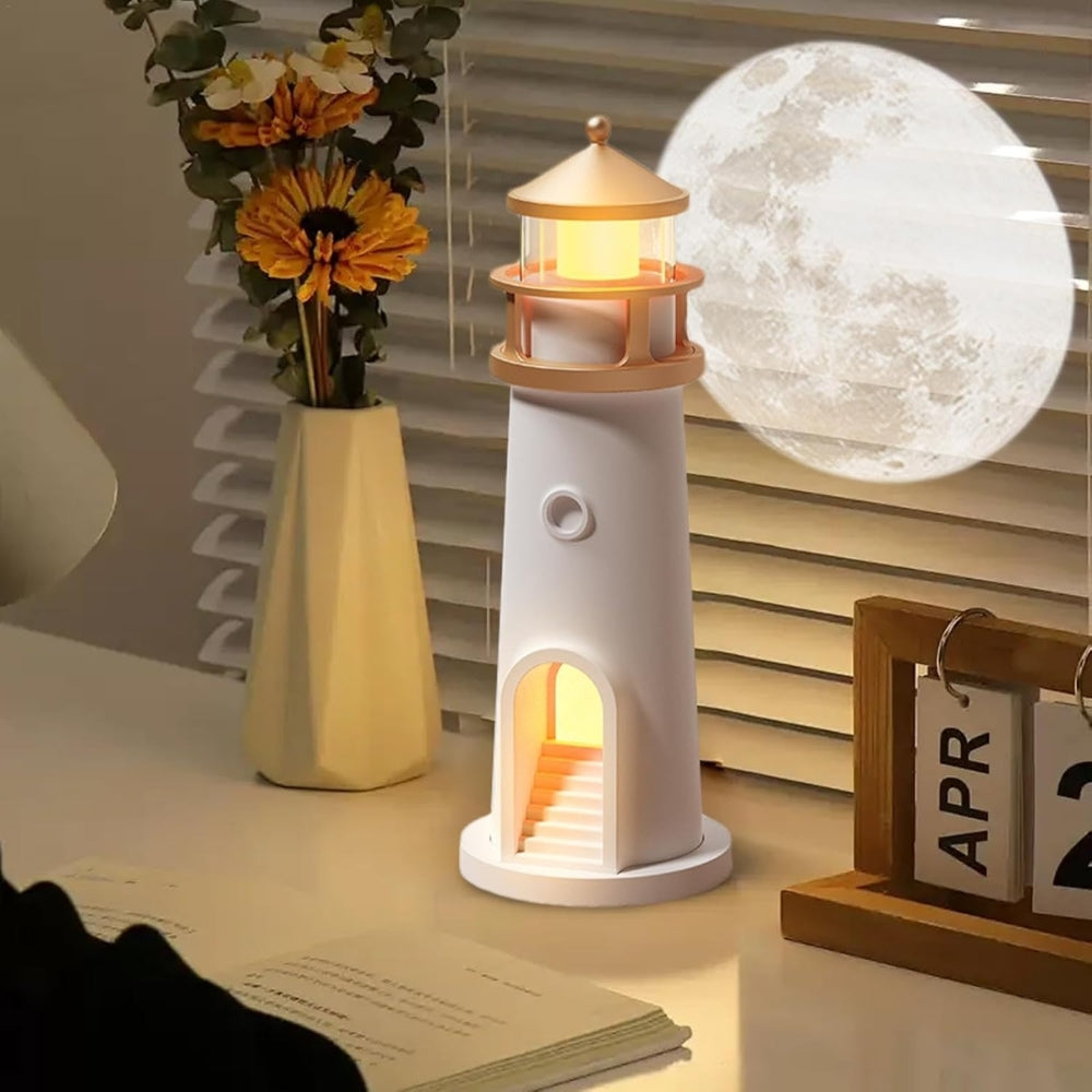 Moon Projection Lighthouse Night Lights Motion Sensor Bluetooth Music