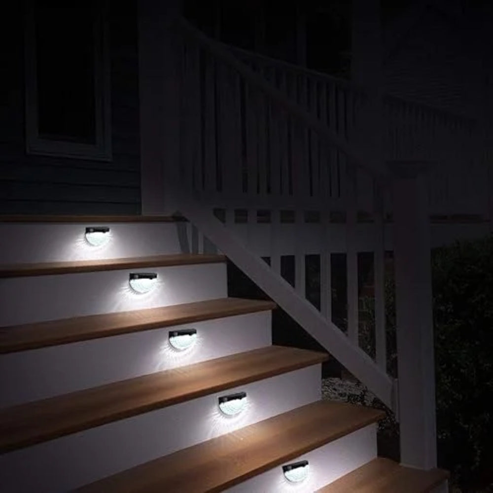 6 PCS Solar Powered LED Wall Lights Door Fence Lights Outdoor