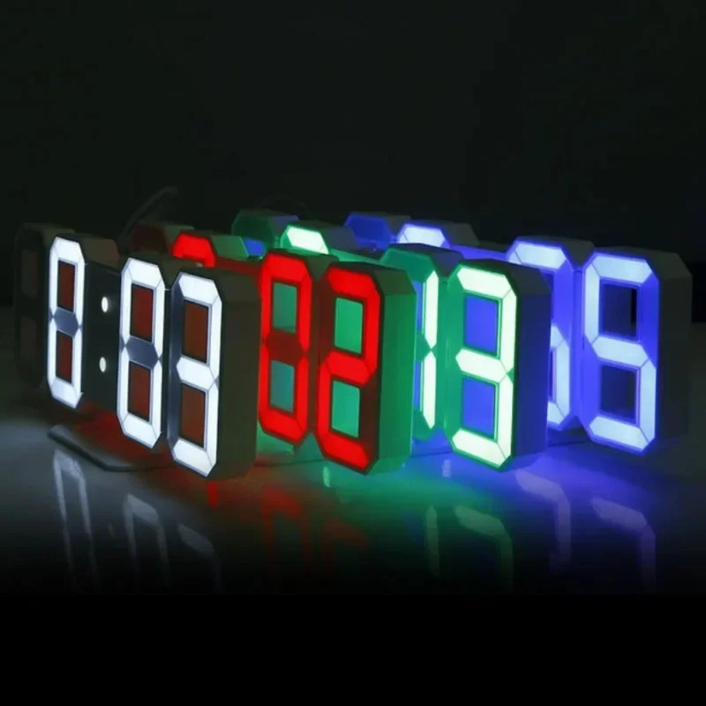 Adjustable 3D LED Digital Wall Clock