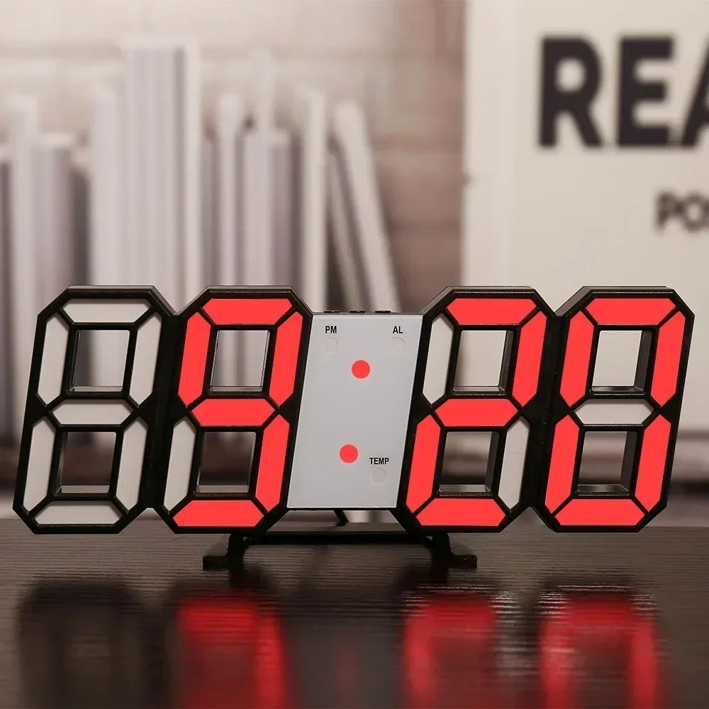 Adjustable 3D LED Digital Wall Clock