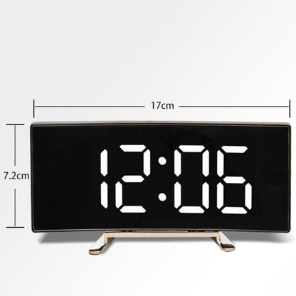 Modern Curved LED Mirror Alarm Clock